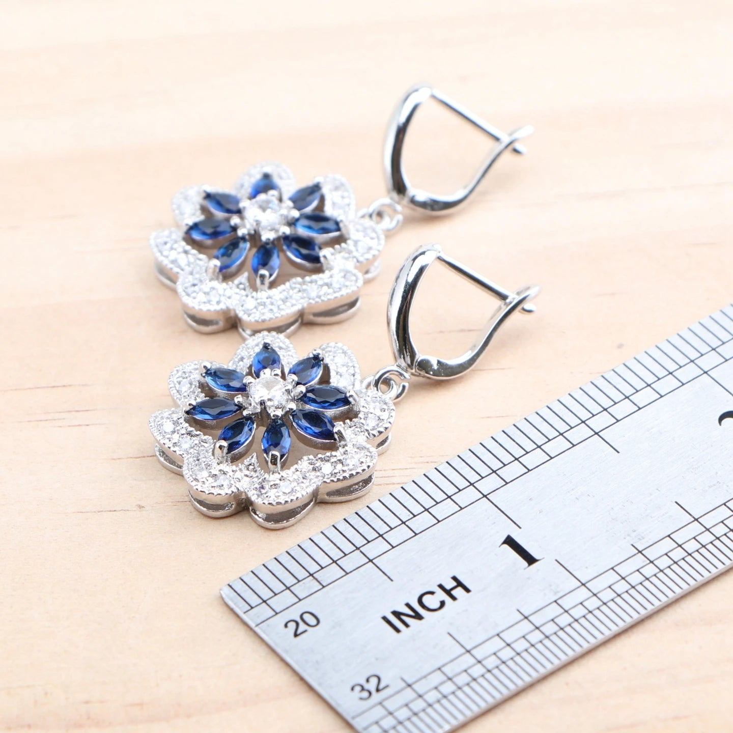 925 Silver Blue Zircon Jewelry