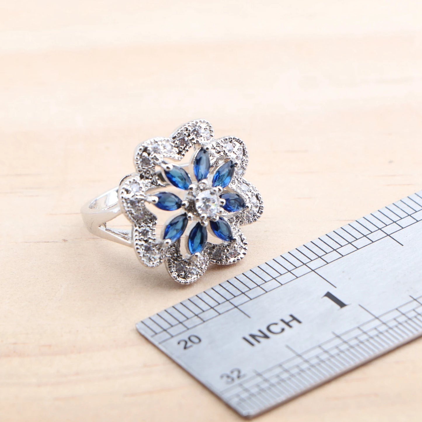 925 Silver Blue Zircon Jewelry